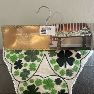 Cupcakes & Cashmere Table Runner 14”x48” St. Patrick’s Day Shamrocks